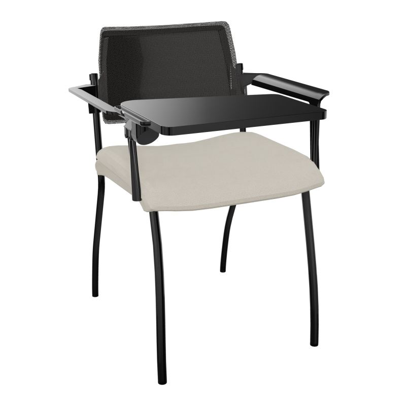 INVENTIV CHAISE 4P DOS NOIR+ACCOTOIRS+TABLET.ECRIT A DROITE - RESILLE E5 SG UH
