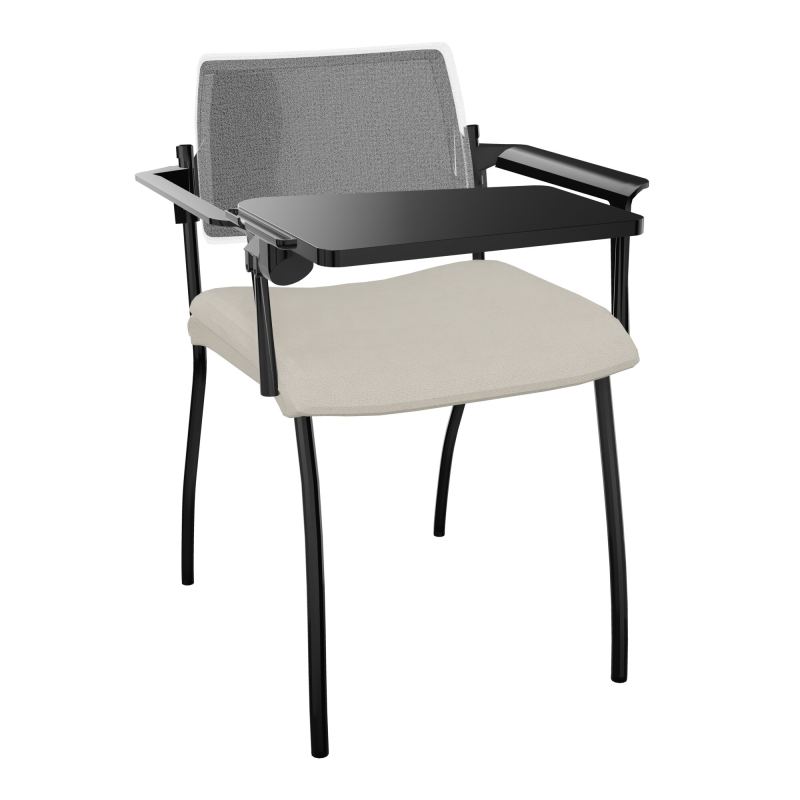 INVENTIV CHAISE 4P DOS NOIR+ACCOTOIRS+TABLET.ECRIT A DROITE - RESILLE E5 SG UM