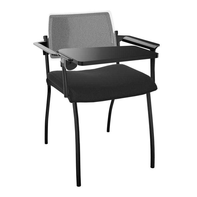 INVENTIV CHAISE 4P DOS NOIR+ACCOTOIRS+TABLET.ECRIT A DROITE - RESILLE KE SG UM