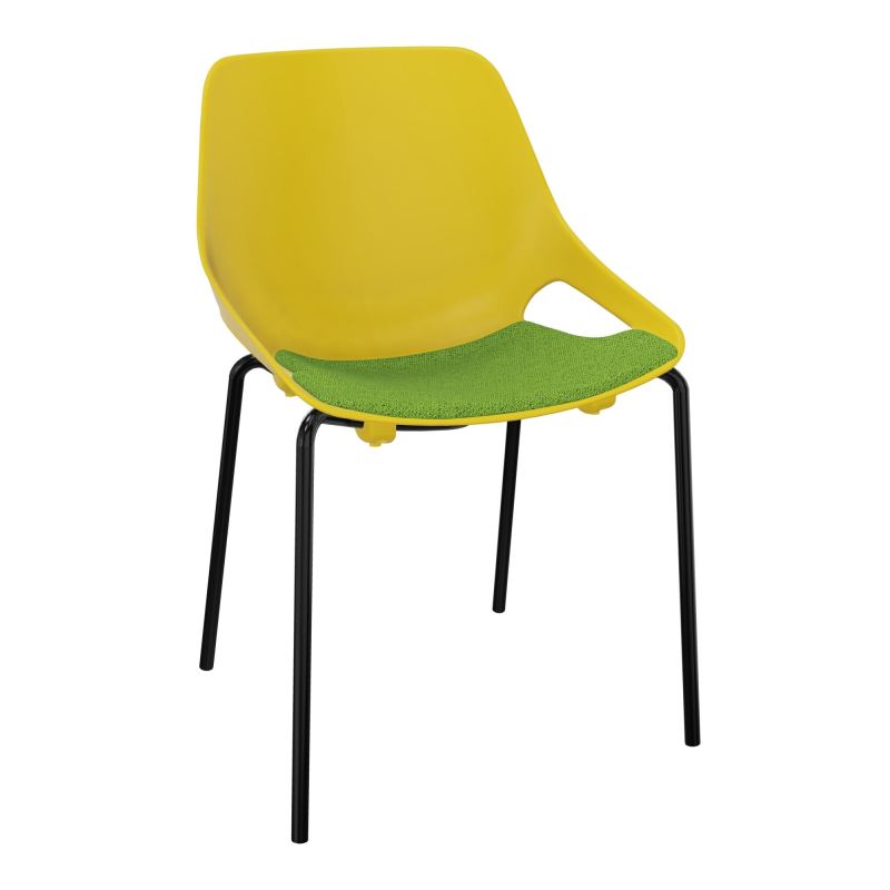 CHAISE 4 PIEDS ROSALIE + PLACET PJ - PIED SG - ASSISE BK
