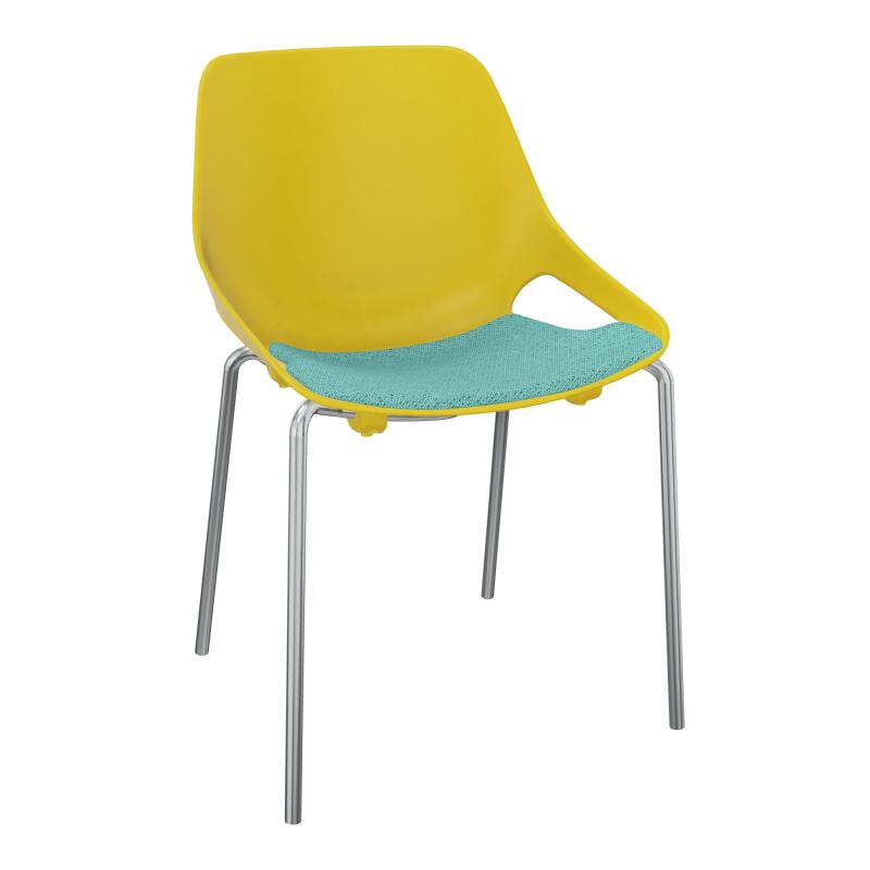 CHAISE 4 PIEDS ROSALIE + PLACET PJ - PIED SQ - ASSISE BG