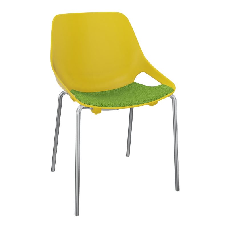 CHAISE 4 PIEDS ROSALIE + PLACET PJ - PIED SQ - ASSISE BK