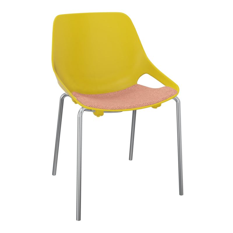CHAISE 4 PIEDS ROSALIE + PLACET PJ - PIED SQ - ASSISE BL