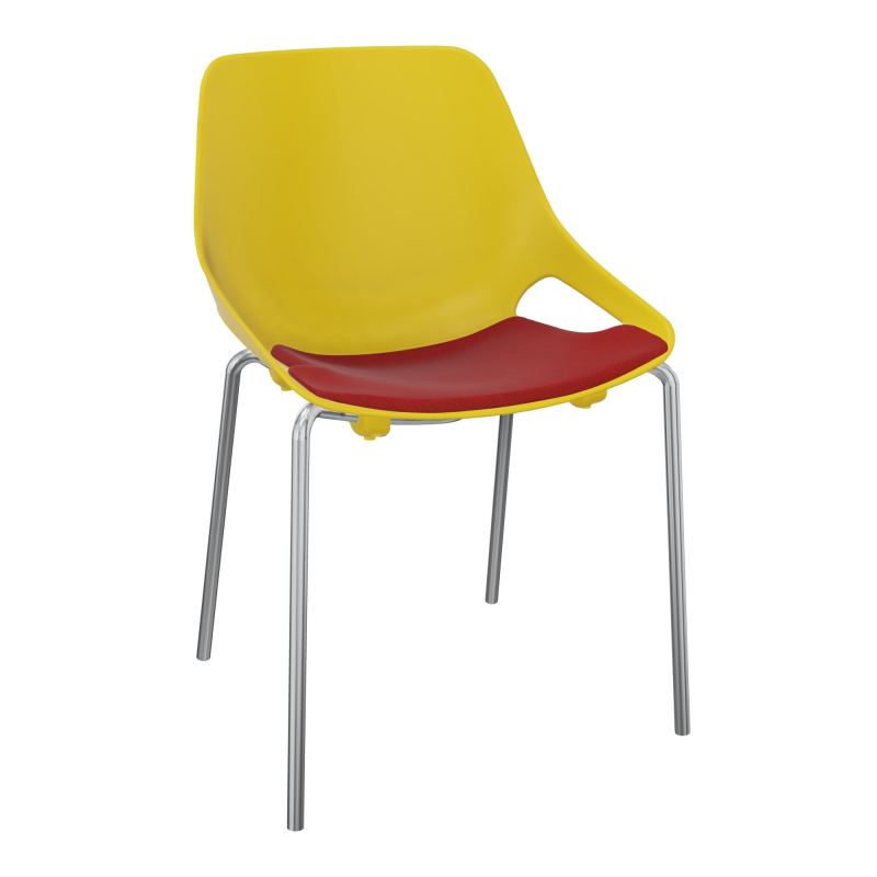 CHAISE 4 PIEDS ROSALIE + PLACET PJ - PIED SQ - ASSISE E6