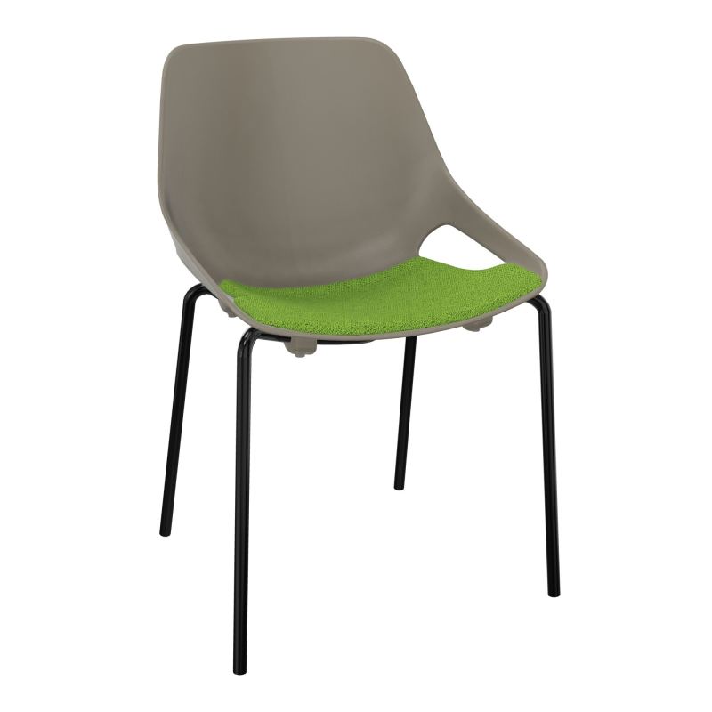 CHAISE 4 PIEDS ROSALIE + PLACET PQ - PIED SG - ASSISE BK