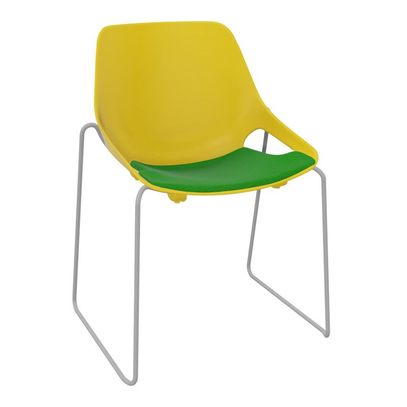 CHAISE ROSALIE PIÉT. TRAINEAU + PLACET A1 - PIED SQ - ASSISE PJ