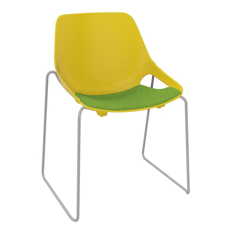 CHAISE ROSALIE PIÉT. TRAINEAU + PLACET PJ - PIED SSQ - ASSISE BK