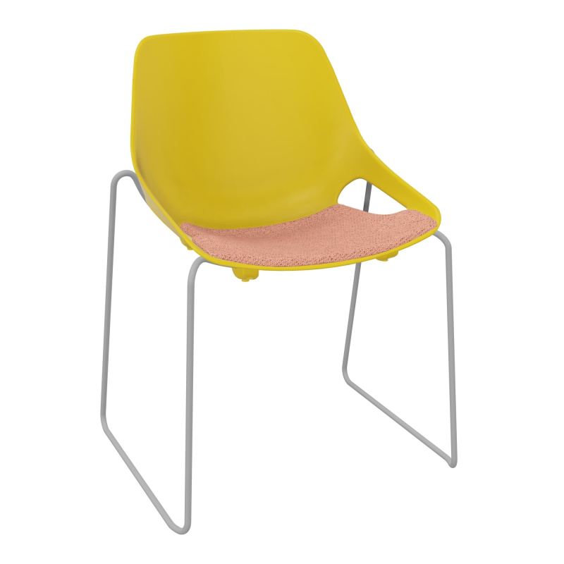 CHAISE ROSALIE PIÉT. TRAINEAU + PLACET PJ - PIED SSQ - ASSISE BL