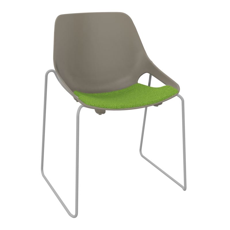 CHAISE ROSALIE PIÉT. TRAINEAU + PLACET PQ - PIED SSQ - ASSISE BK