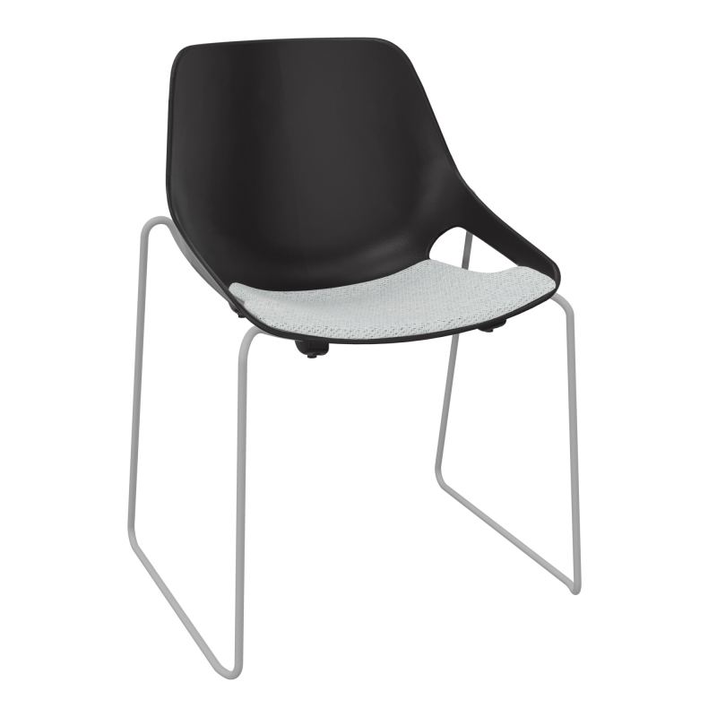 CHAISE ROSALIE PIÉT. TRAINEAU + PLACET PR - PIED SSQ - ASSISE BC
