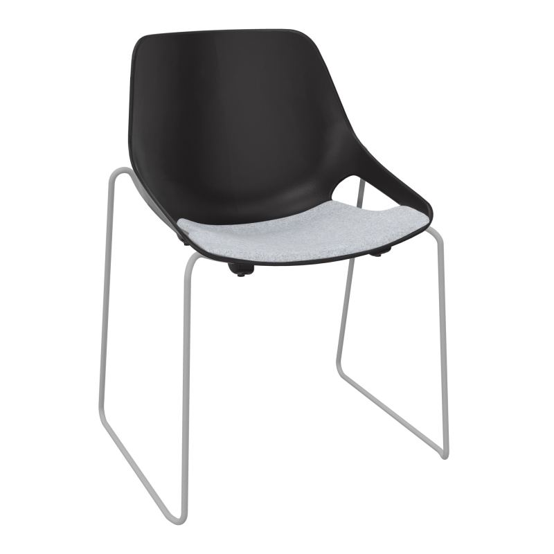 CHAISE ROSALIE PIÉT. TRAINEAU + PLACET PR - PIED SSQ - ASSISE DA