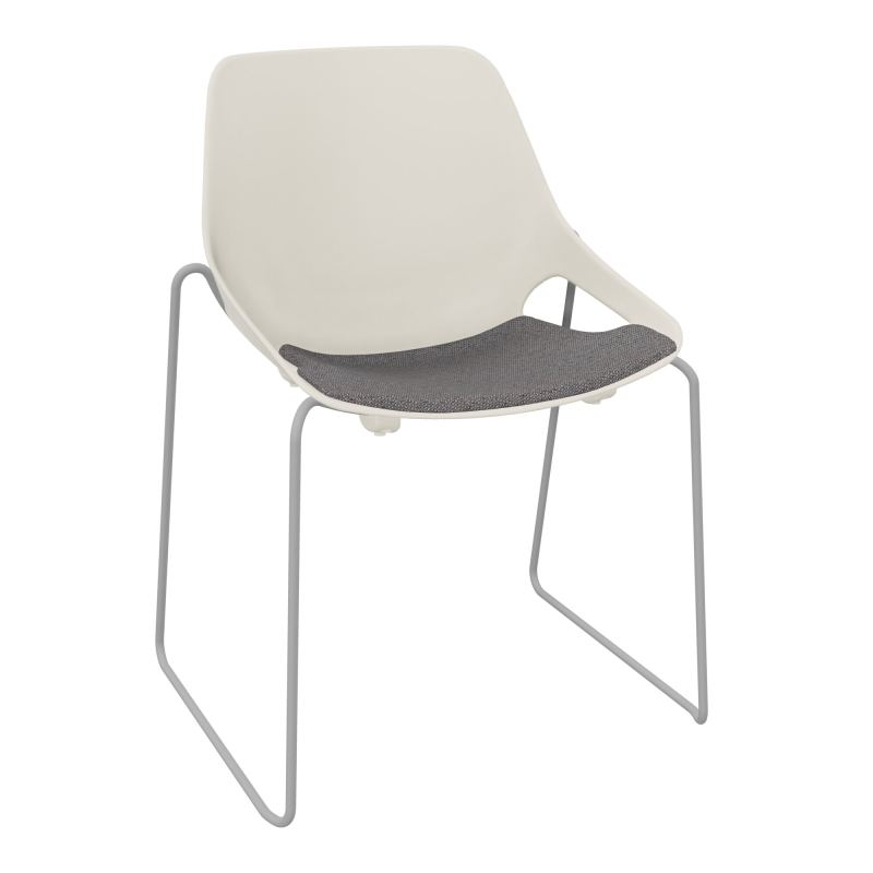 CHAISE ROSALIE PIÉT. TRAINEAU + PLACET PS - PIED SSQ - ASSISE BN