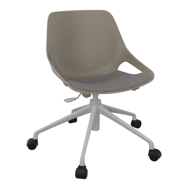 CHAISE ROSALIE PIÉT. ROULETTES + PLACET PQ - PIED SQ - ASSISE BN