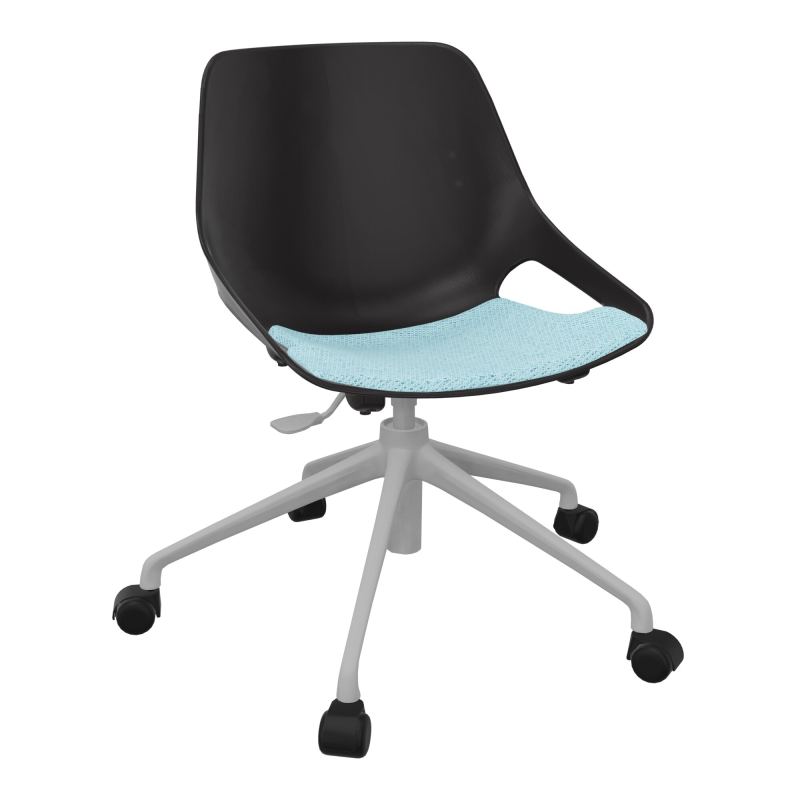 CHAISE ROSALIE PIÉT. ROULETTES + PLACET PR - PIED SQ - ASSISE BF