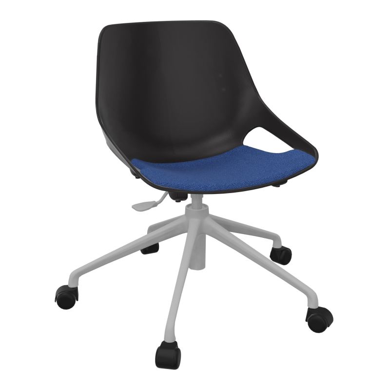 CHAISE ROSALIE PIÉT. ROULETTES + PLACET PR - PIED SQ - ASSISE BH