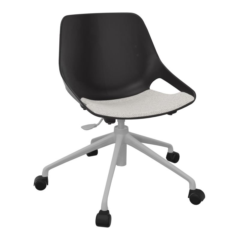 CHAISE ROSALIE PIÉT. ROULETTES + PLACET PR - PIED SQ - ASSISE BM