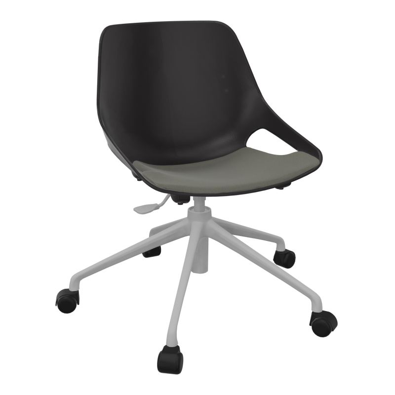CHAISE ROSALIE PIÉT. ROULETTES + PLACET PR - PIED SQ - ASSISE CH