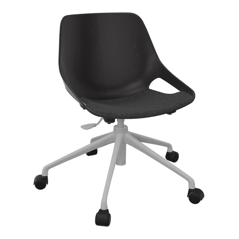 CHAISE ROSALIE PIÉT. ROULETTES + PLACET PR - PIED SQ - ASSISE DB