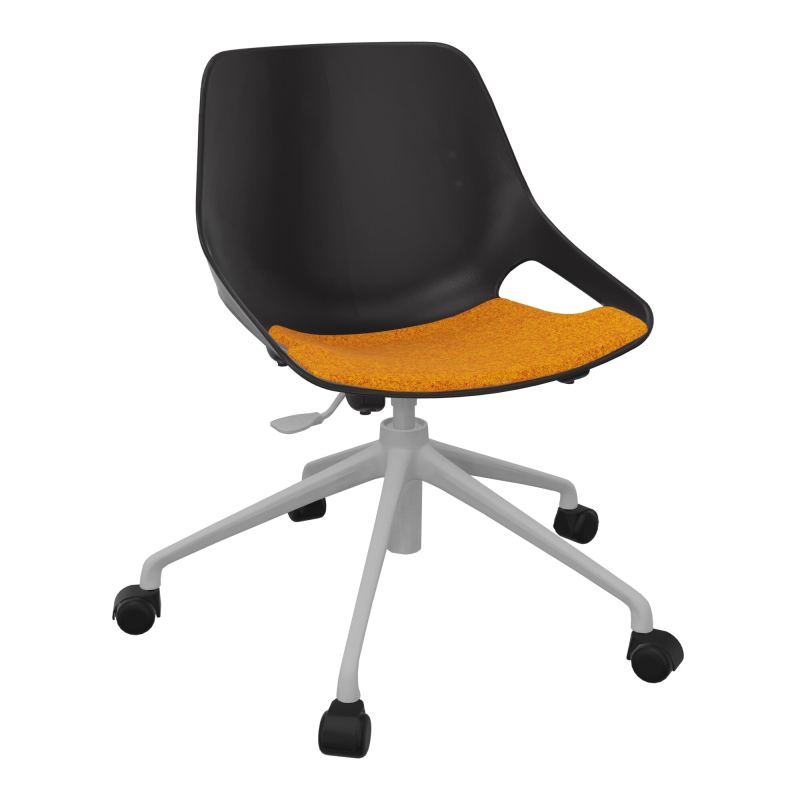 CHAISE ROSALIE PIÉT. ROULETTES + PLACET PR - PIED SQ - ASSISE DI