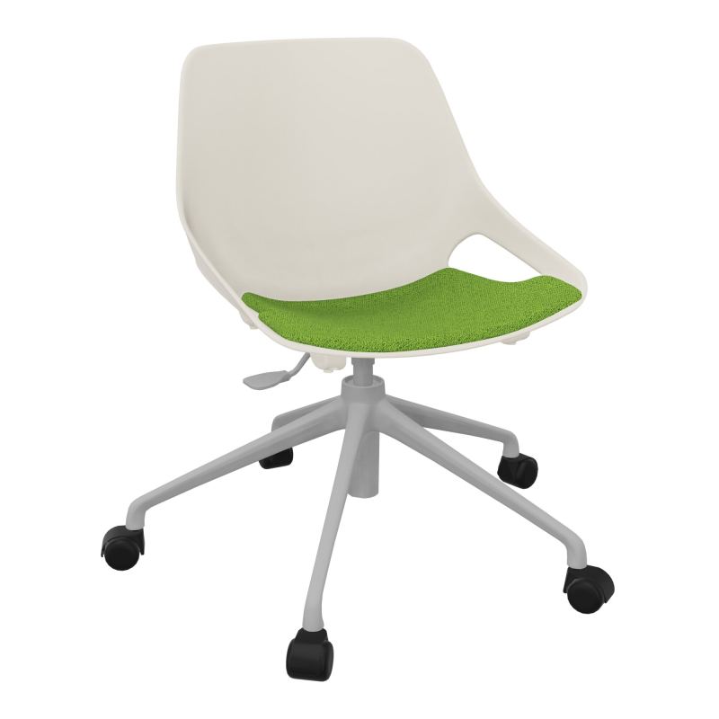 CHAISE ROSALIE PIÉT. ROULETTES + PLACET PS - PIED SQ - ASSISE BK