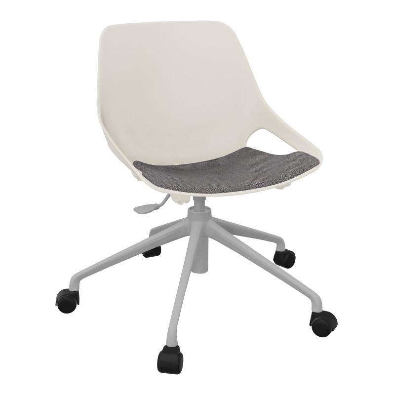 CHAISE ROSALIE PIÉT. ROULETTES + PLACET PS - PIED SQ - ASSISE BN
