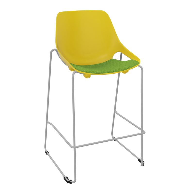 TABOURET HAUT ROSALIE + PLACET PJ - PIED SQ - ASSISE BK