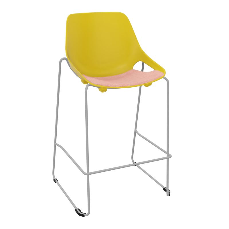 TABOURET HAUT ROSALIE + PLACET PJ - PIED SQ - ASSISE DH