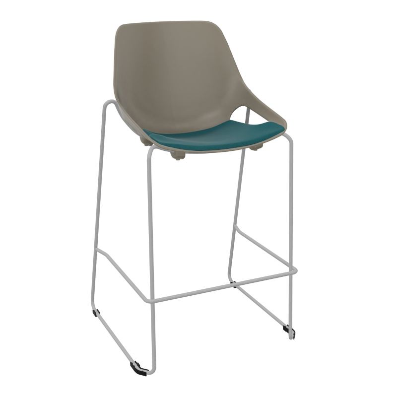 TABOURET HAUT ROSALIE + PLACET A4 - PIED SQ - ASSISE PQ