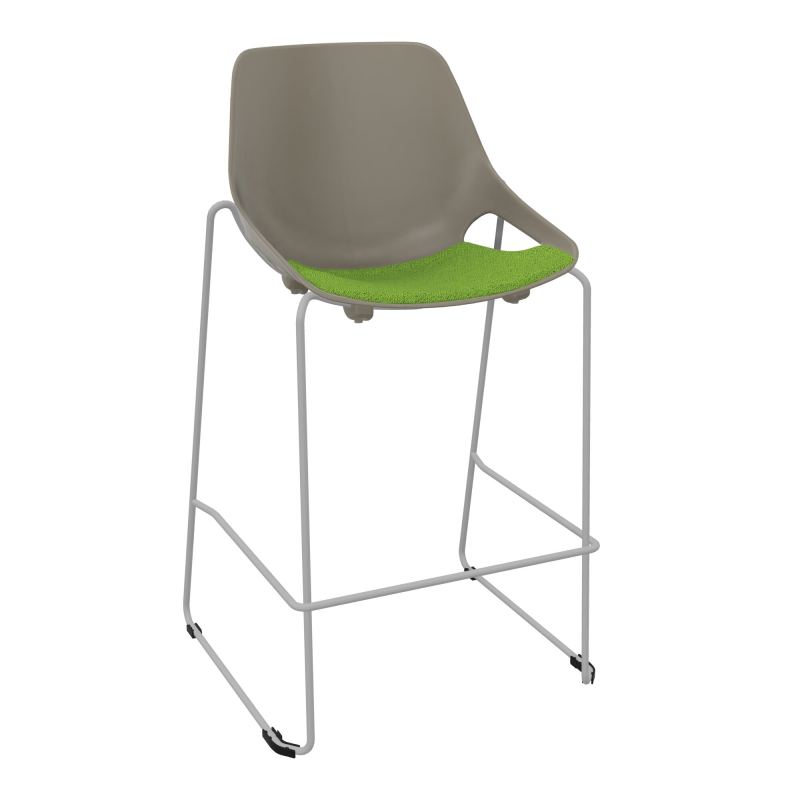 TABOURET HAUT ROSALIE + PLACET PQ - PIED SQ - ASSISE BK