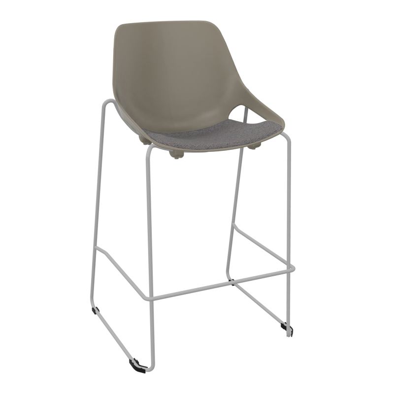 TABOURET HAUT ROSALIE + PLACET PQ - PIED SQ - ASSISE BN