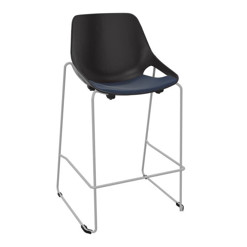 TABOURET HAUT ROSALIE + PLACET PR - PIED SQ - ASSISE CC