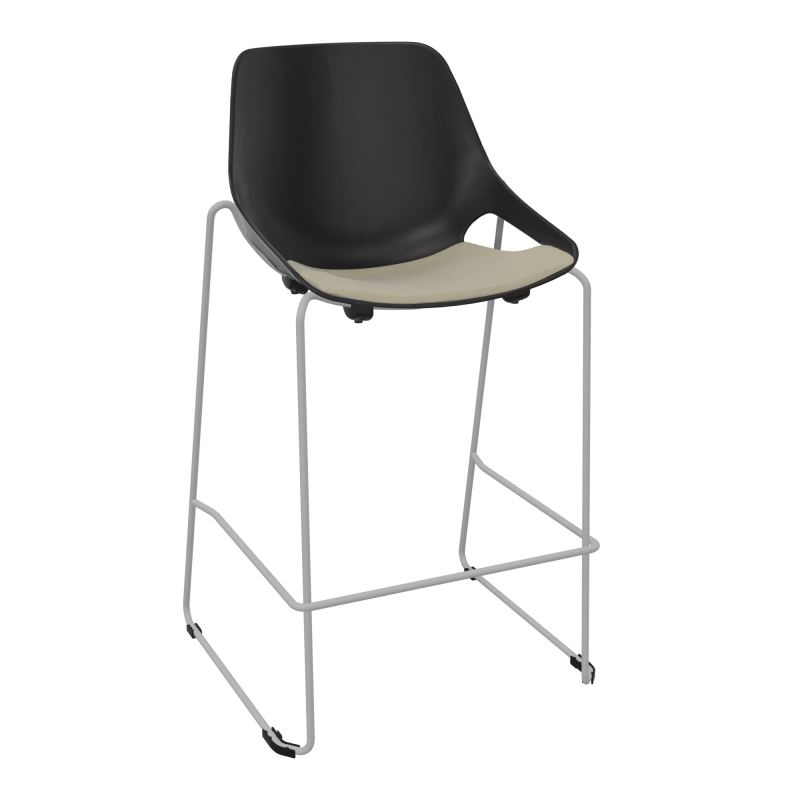 TABOURET HAUT ROSALIE + PLACET PR - PIED SQ - ASSISE CG