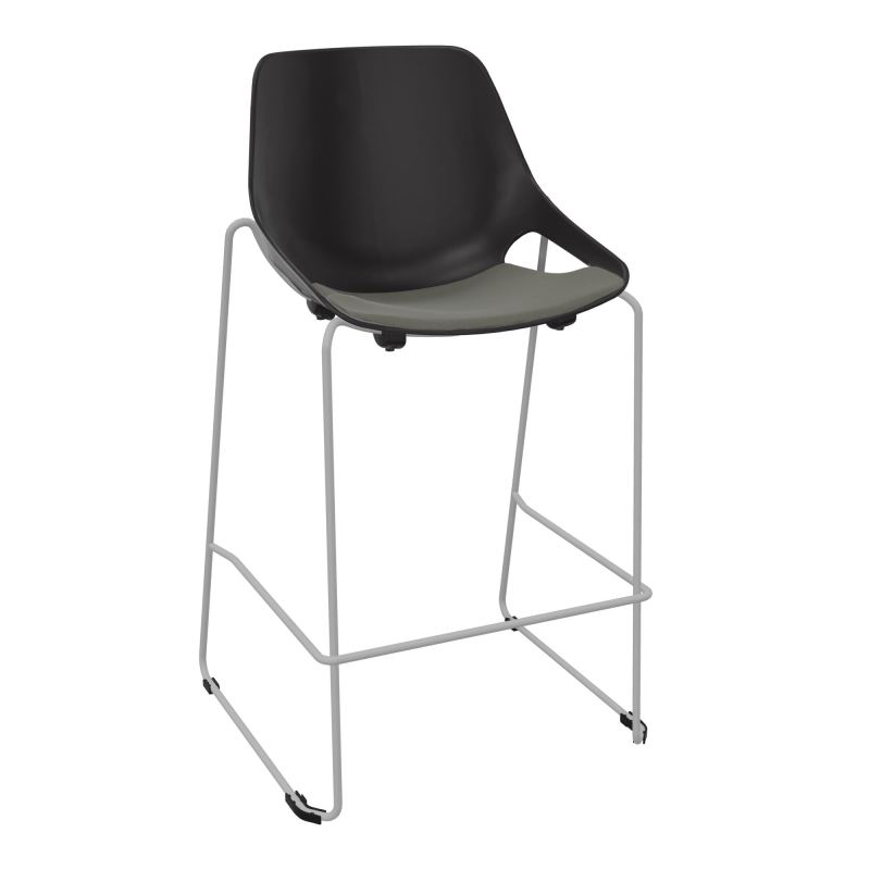 TABOURET HAUT ROSALIE + PLACET PR - PIED SQ - ASSISE CH