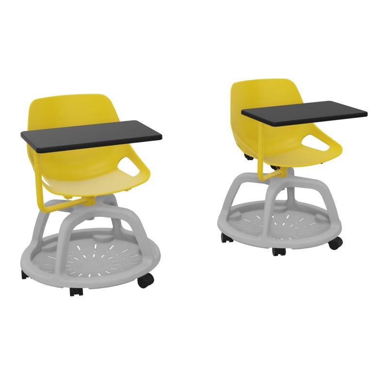LOT DE 2 CHAISES CAMPUS SANSPLACET - PIED PH - ASSISE PJ - TAB.. ECRITOIRE