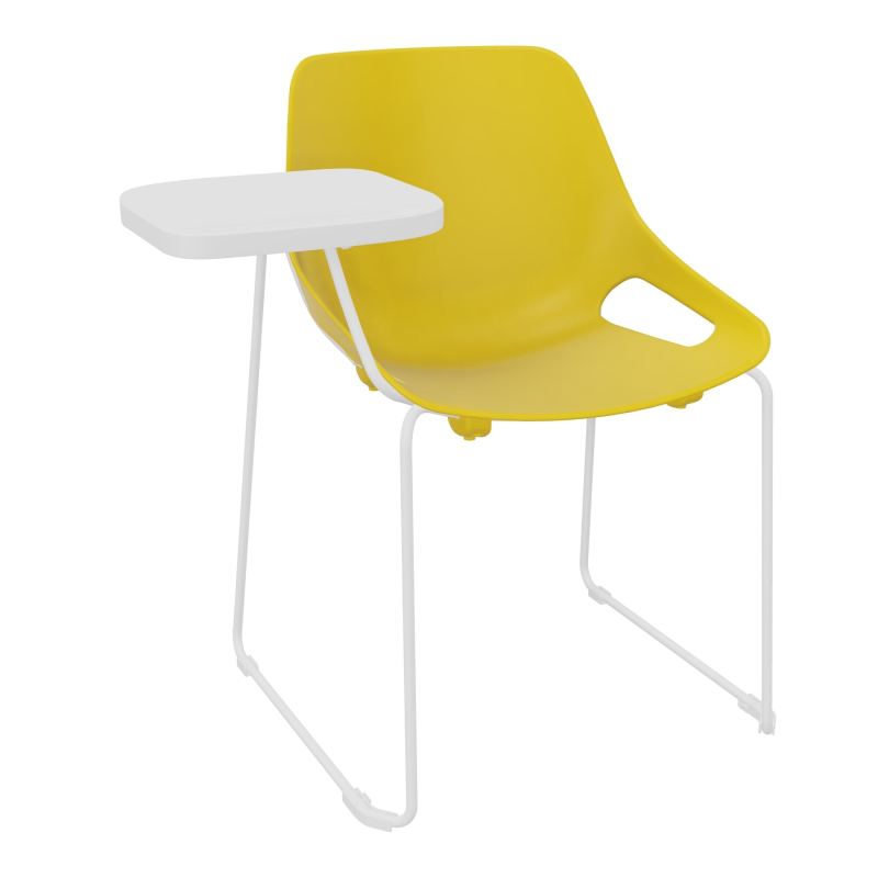 CHAISE ROSALIE PIÉT. TRAINEAU SANS PLACET - PIED SQ - ASSISE PJ - ACC. ET TAB. ECRITOIRE