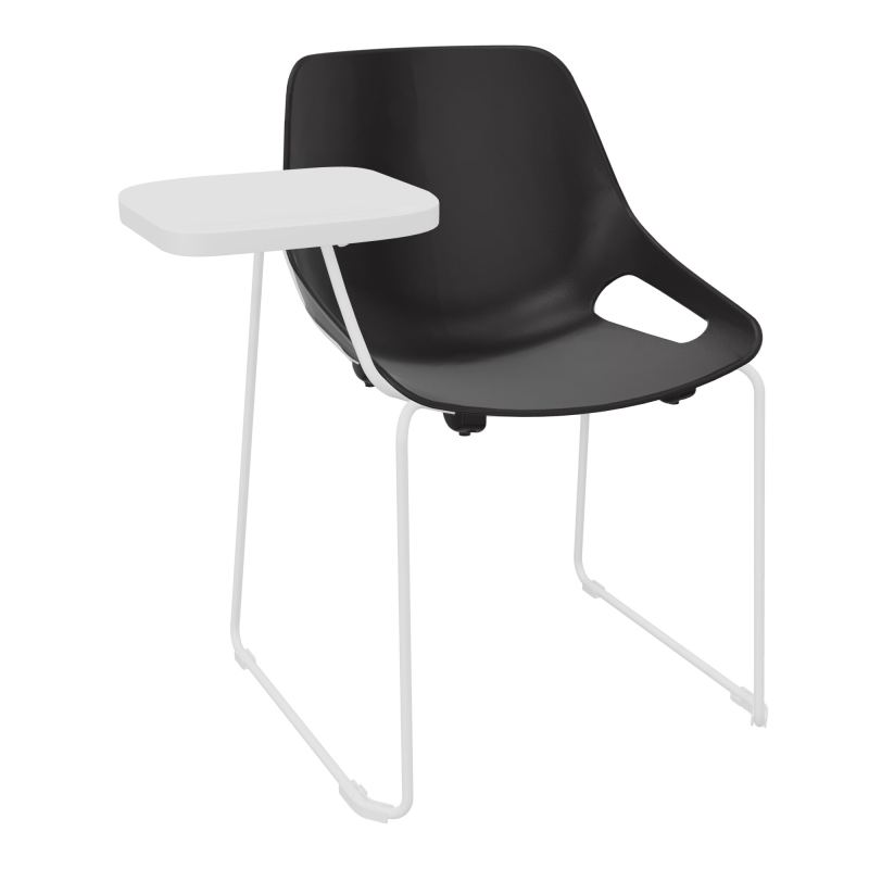 CHAISE ROSALIE PIÉT. TRAINEAU SANS PLACET - PIED SQ - ASSISE PR - ACC. ET TAB. ECRITOIRE