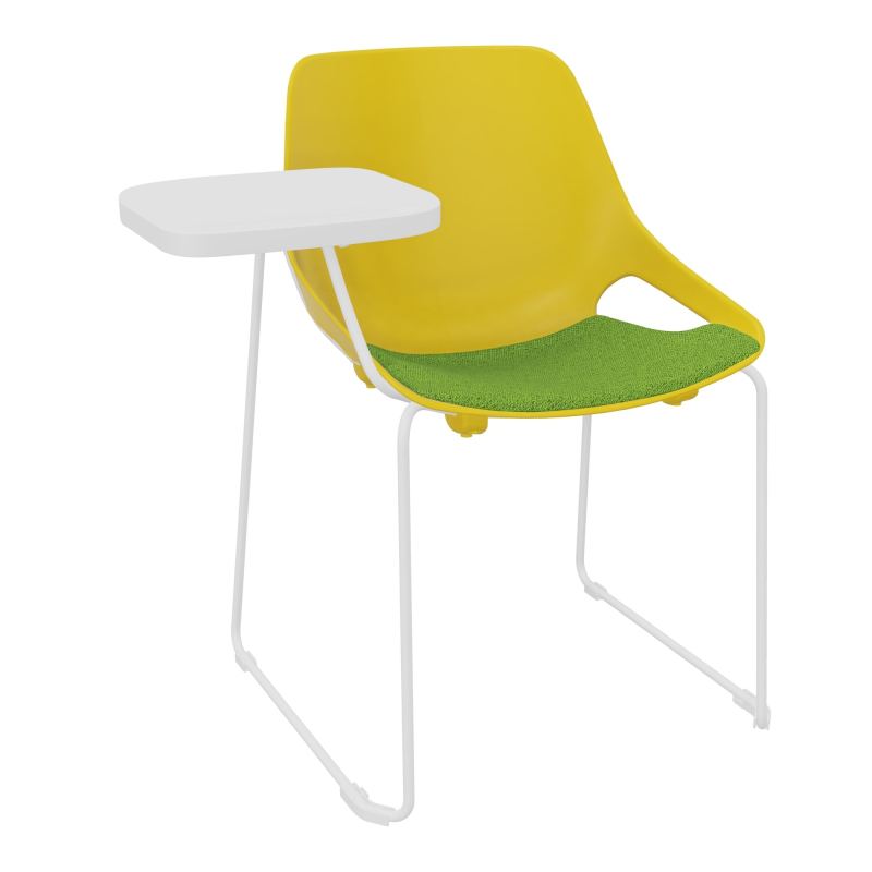 CHAISE ROSALIE PIÉT. TRAINEAU + PLACET PJ - PIED SQ- ASSISE BK - ACC. ET TAB. ECRITOIRE
