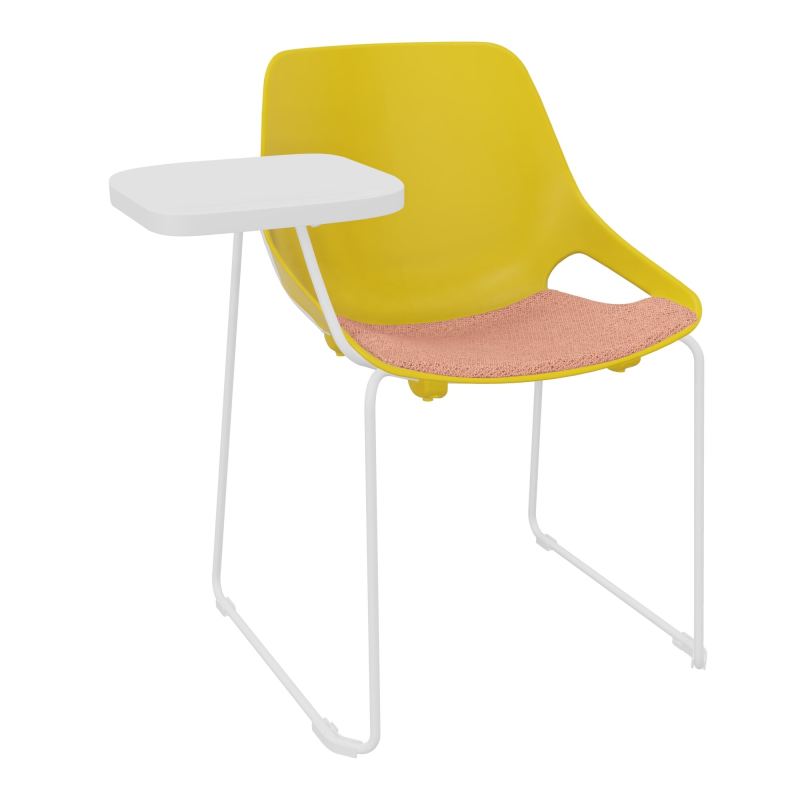 CHAISE ROSALIE PIÉT. TRAINEAU + PLACET PJ - PIED SQ- ASSISE BL - ACC. ET TAB. ECRITOIRE