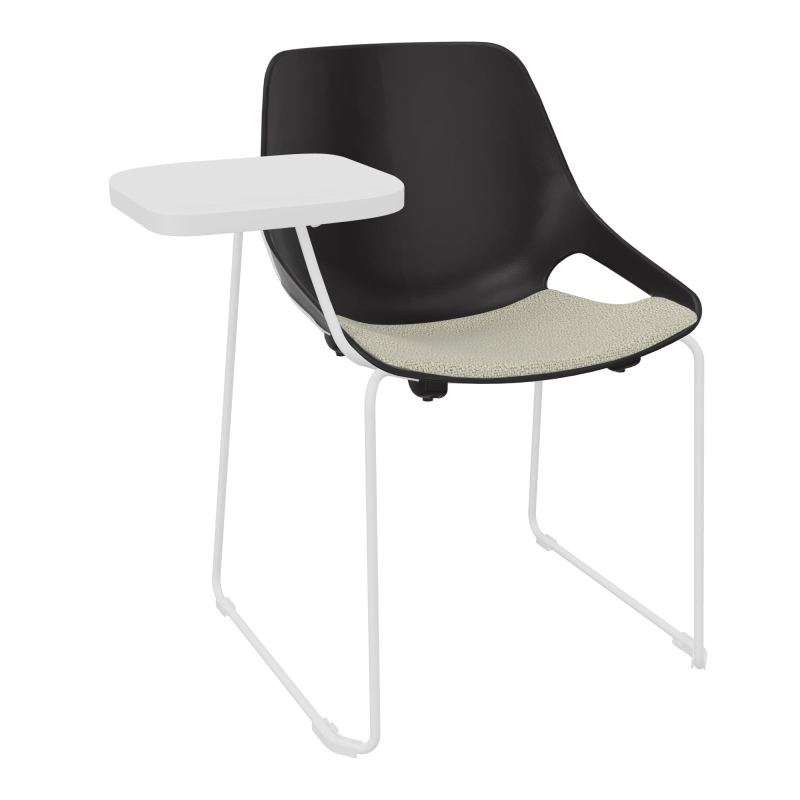 CHAISE ROSALIE PIÉT. TRAINEAU + PLACET A2 - PIED SQ - ASSISE PR - ACC. ET TAB. ECRITOIRE