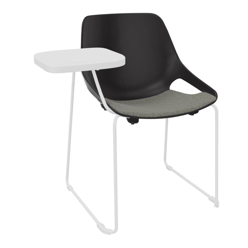 CHAISE ROSALIE PIÉT. TRAINEAU + PLACET B1 - PIED SQ - ASSISE PR - ACC. ET TAB. ECRITOIRE