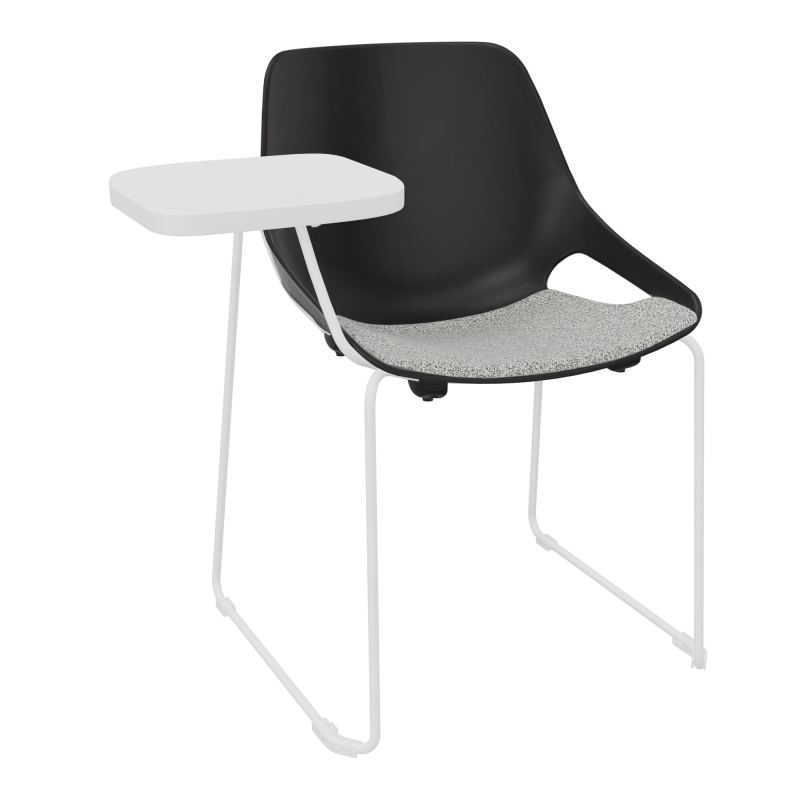 CHAISE ROSALIE PIÉT. TRAINEAU + PLACET B5 - PIED SQ - ASSISE PR - ACC. ET TAB. ECRITOIRE