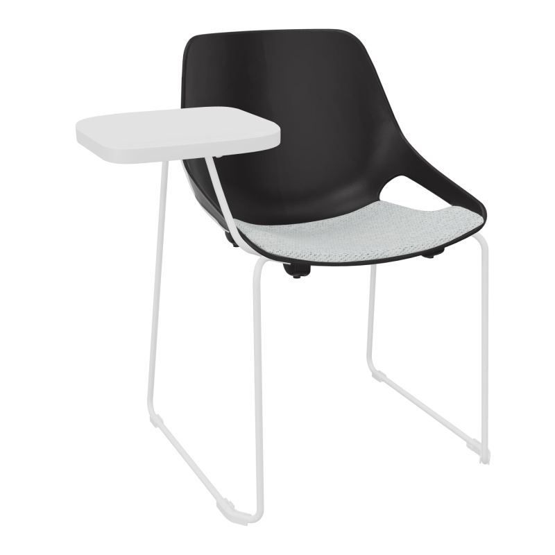 CHAISE ROSALIE PIÉT. TRAINEAU + PLACET PR - PIED SQ- ASSISE BC - ACC. ET TAB. ECRITOIRE