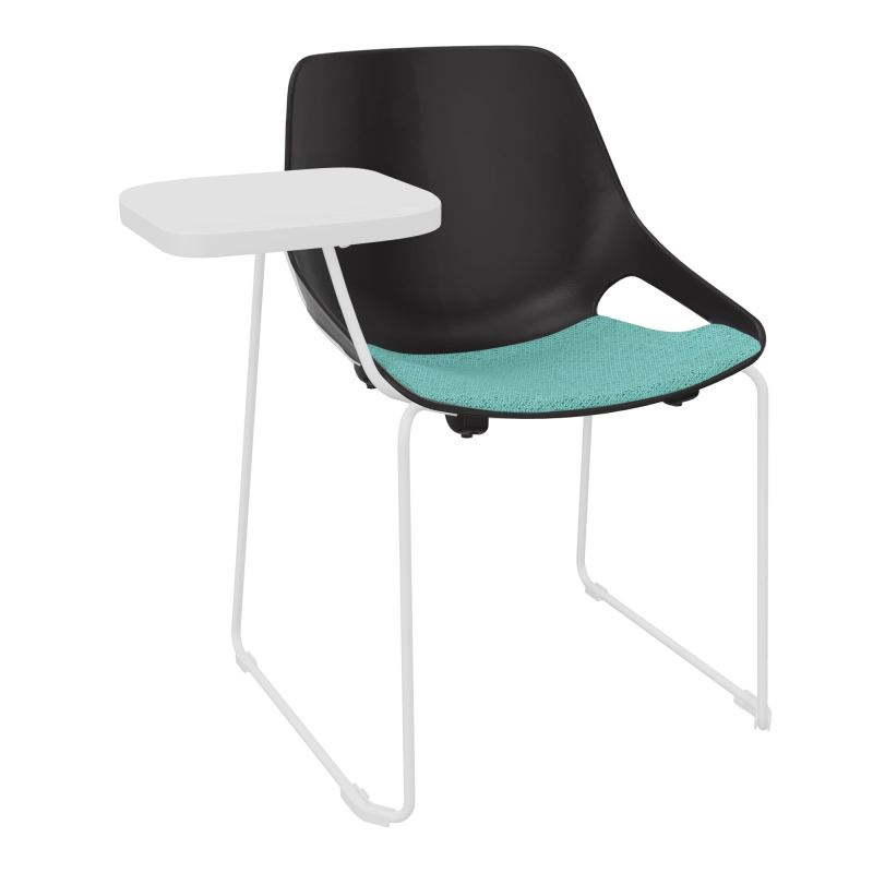CHAISE ROSALIE PIÉT. TRAINEAU + PLACET PR - PIED SQ- ASSISE BG - ACC. ET TAB. ECRITOIRE