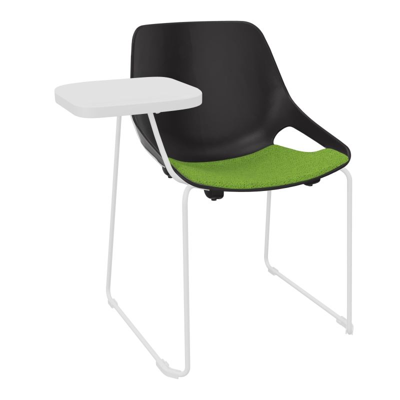 CHAISE ROSALIE PIÉT. TRAINEAU + PLACET PR - PIED SQ- ASSISE BK - ACC. ET TAB. ECRITOIRE