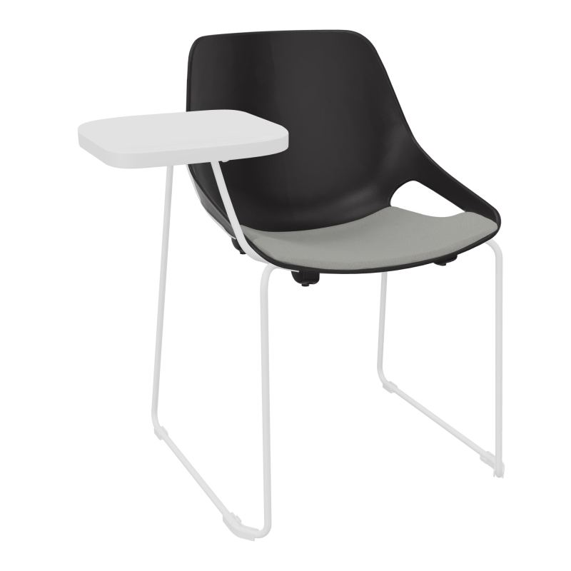 CHAISE ROSALIE PIÉT. TRAINEAU + PLACET PR - PIED SQ- ASSISE CA - ACC. ET TAB. ECRITOIRE