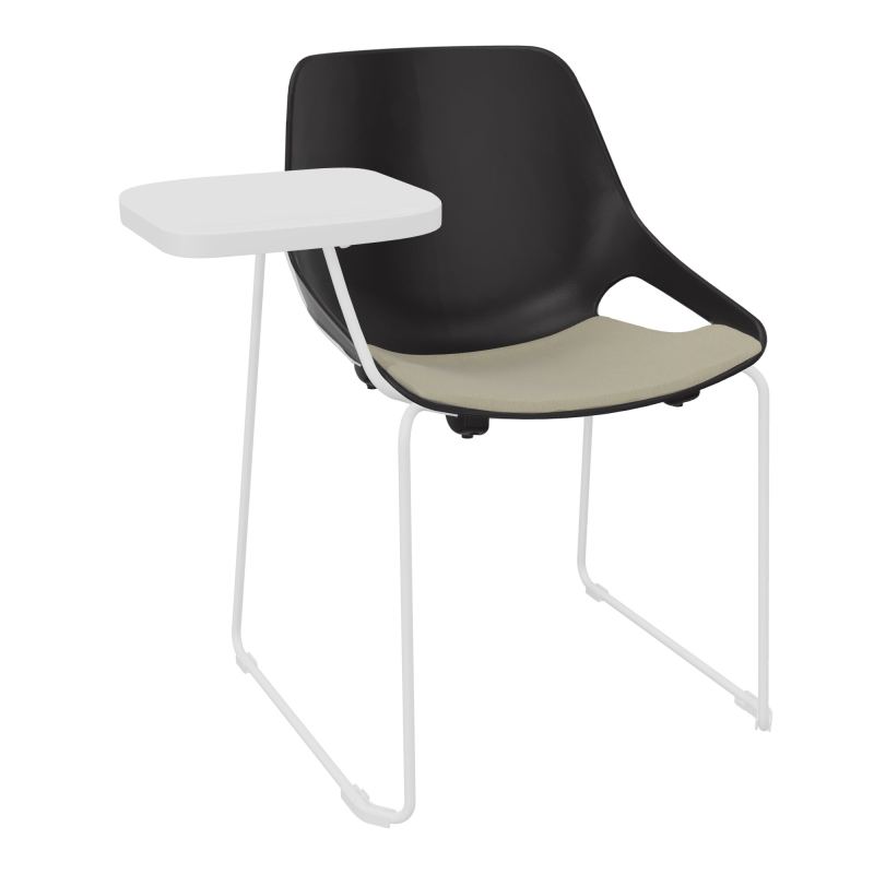 CHAISE ROSALIE PIÉT. TRAINEAU + PLACET PR - PIED SQ- ASSISE CG - ACC. ET TAB. ECRITOIRE