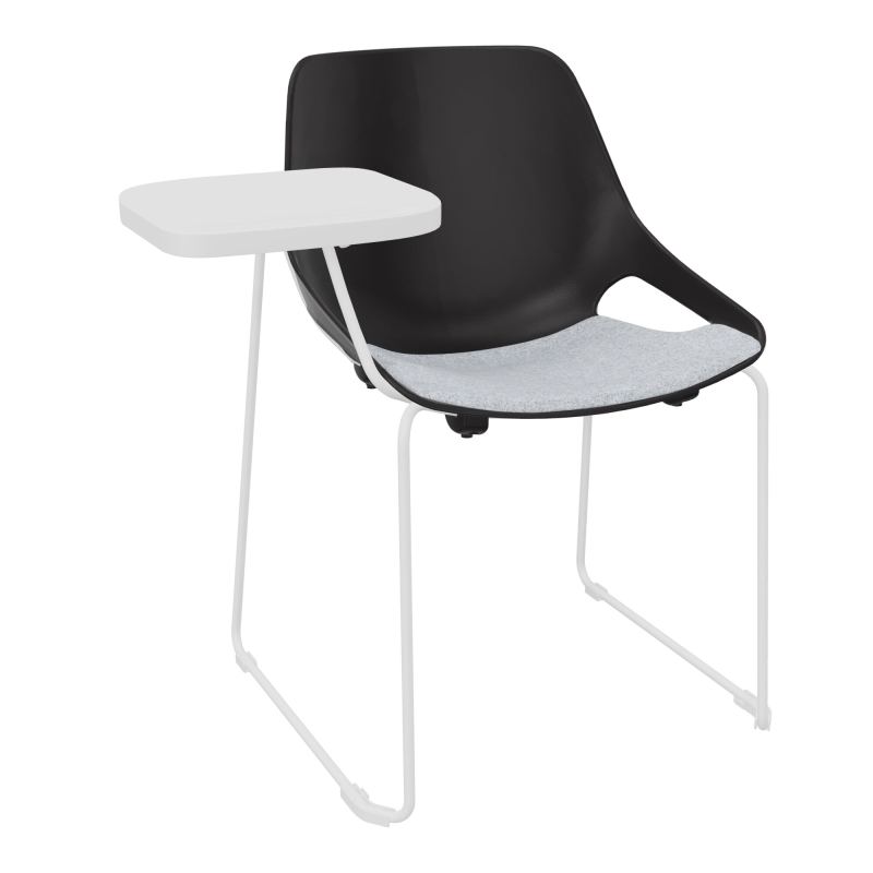 CHAISE ROSALIE PIÉT. TRAINEAU + PLACET PR - PIED SQ- ASSISE DA - ACC. ET TAB. ECRITOIRE