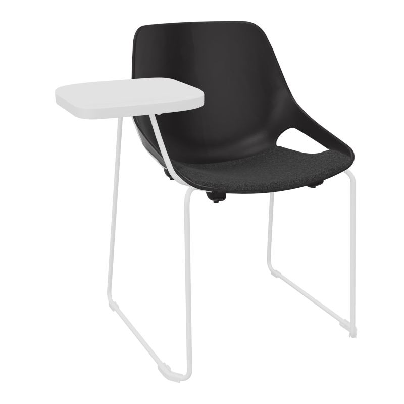 CHAISE ROSALIE PIÉT. TRAINEAU + PLACET PR - PIED SQ- ASSISE DB - ACC. ET TAB. ECRITOIRE