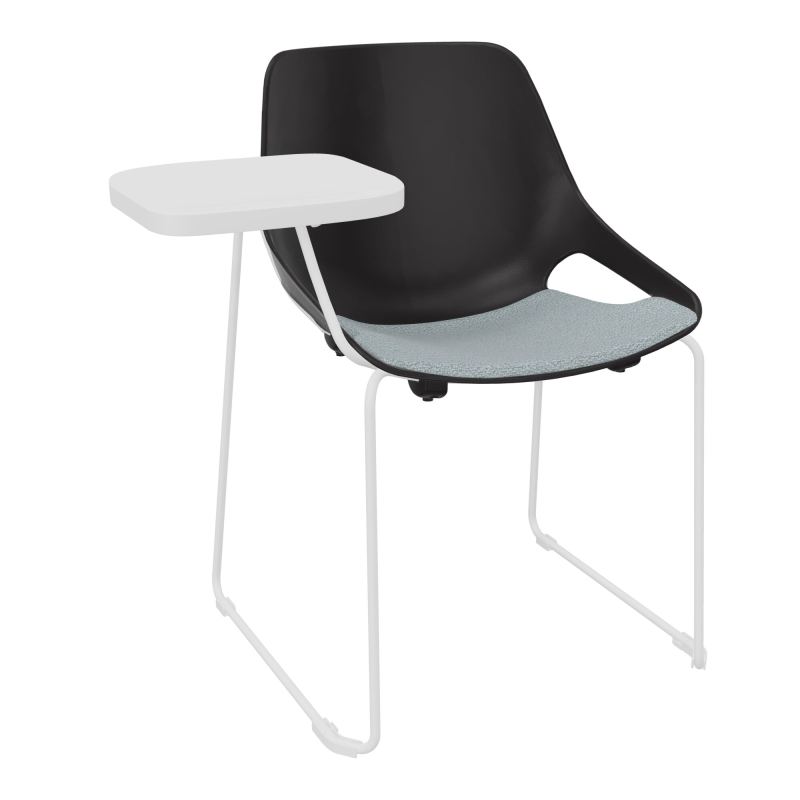 CHAISE ROSALIE PIÉT. TRAINEAU + PLACET KD - PIED SQ - ASSISE PR - ACC. ET TAB. ECRITOIRE