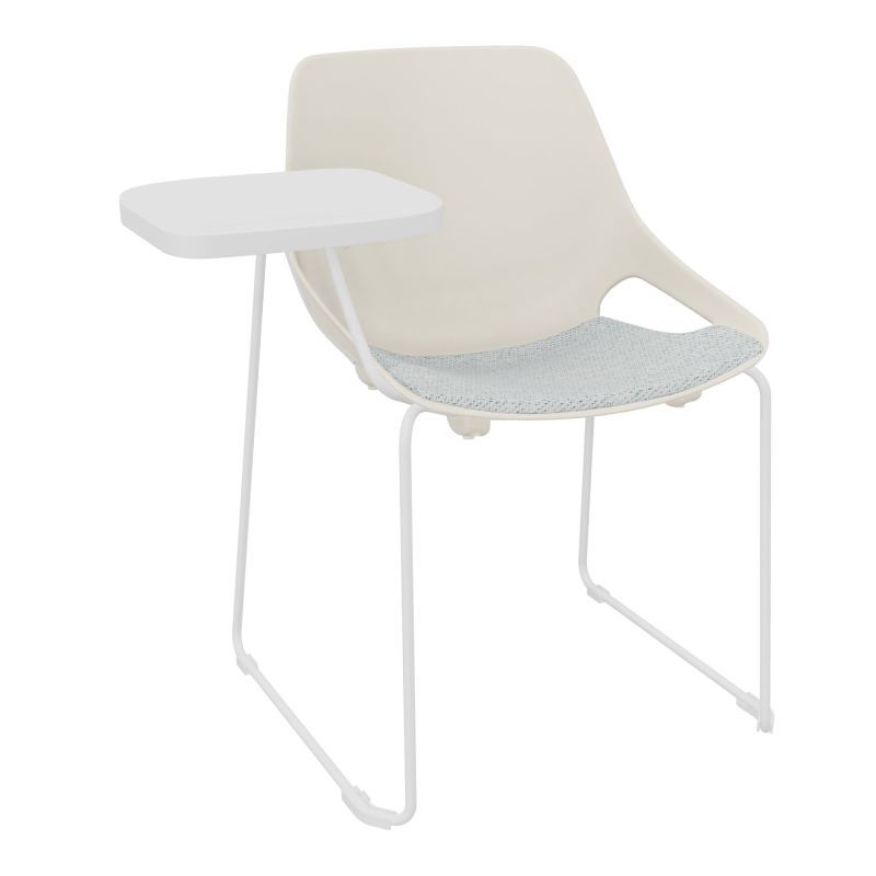 CHAISE ROSALIE PIÉT. TRAINEAU + PLACET PS - PIED SQ- ASSISE BC - ACC. ET TAB. ECRITOIRE